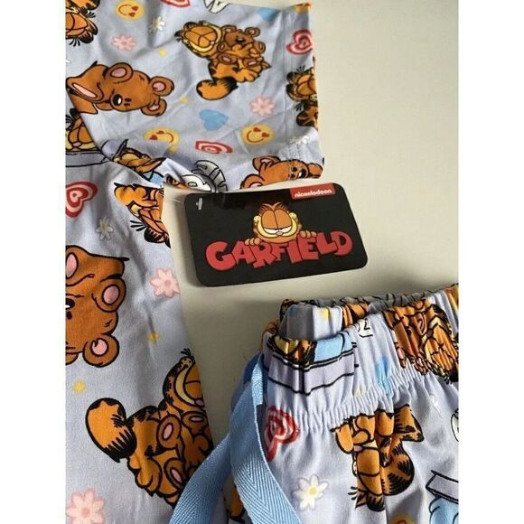 2 Pc Nickelodeon Garfield Nap Time PJ Pajama Set Women’s Sz S Soft Pants NEW - Picture 5 of 13